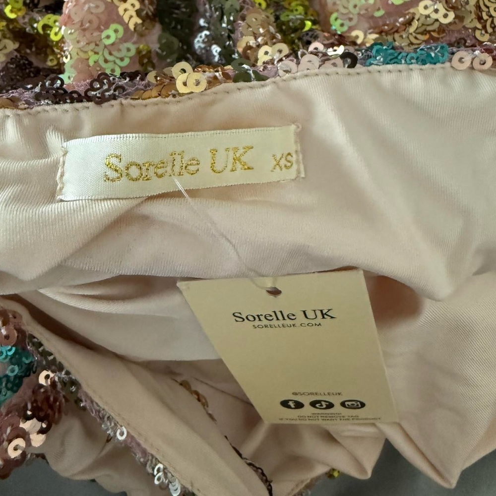 SHEIN Sequin Embellished Bra in Cream and Pink